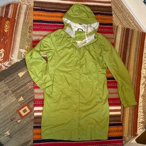 L.L. Bean Olive Green Long Rain Jacket- small